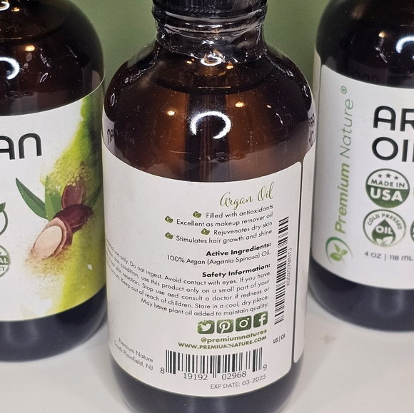 Three New Sealed Glass bottles of Argan Oil - Picture 3 of 3